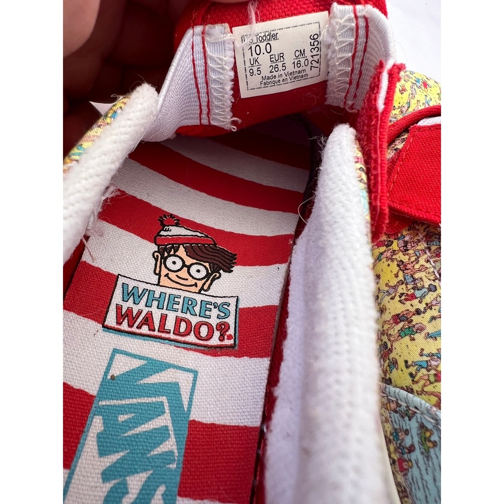 Vans x Where's Waldo Toddler Slip-On V Beach Sneakers Multi Red Size 10.0 - Picture 4 of 7